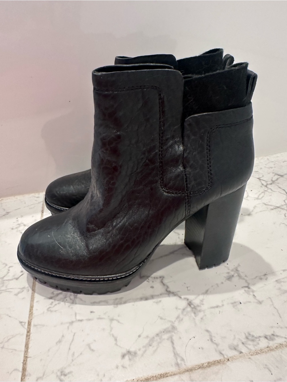 Vince Camuto Women's Black Block Heel Ankle Boots - Classic Style